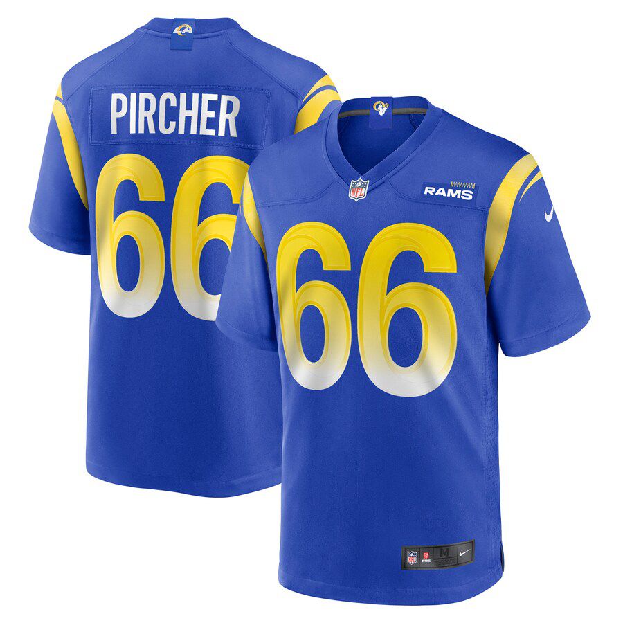 Men Los Angeles Rams 66 Max Pircher Nike Royal Game NFL Jersey